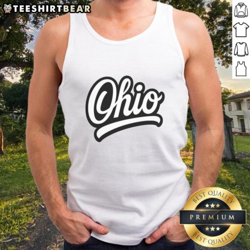 Premium Ohio Script Logo Sports Team Fan College Varsity Tank Top in stylish design, perfect for college sports enthusiasts.