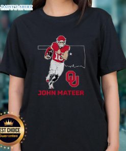 Premium Oklahoma Sooners Football John Mateer State Star Ladies Tee featuring stylish design and vibrant team colors.
