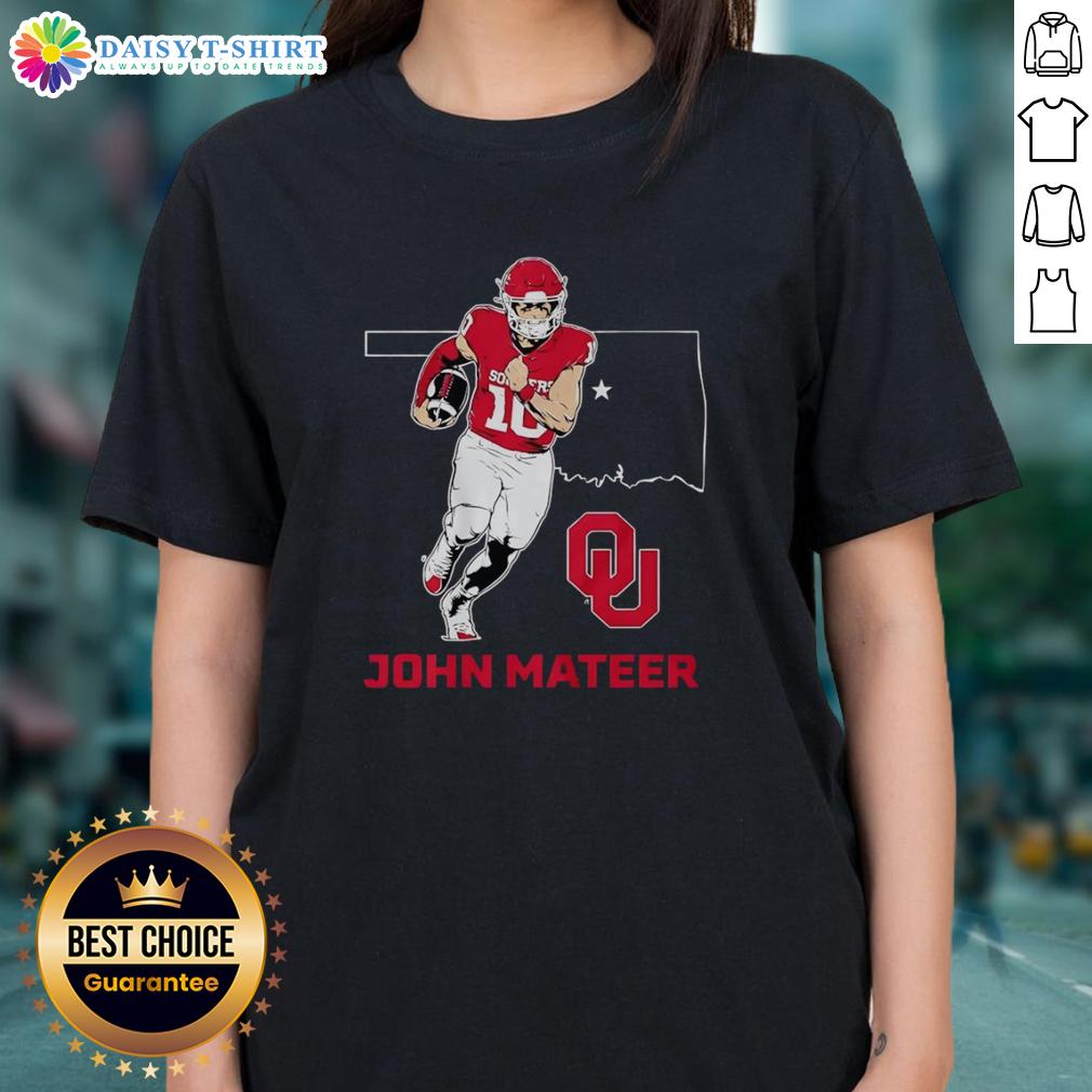 Premium Oklahoma Sooners Football John Mateer State Star Ladies Tee Premium Oklahoma Sooners Football John Mateer State Star Ladies Tee featuring stylish design and vibrant team colors.