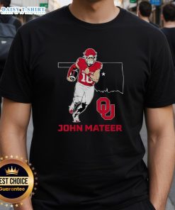 Premium Oklahoma Sooners Football John Mateer State Star T-Shirt featuring bold team graphics and comfortable fit.