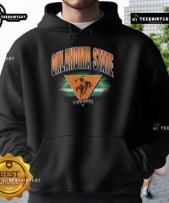 Alt Text: Premium Oklahoma State Cowboys vintage arena fade hoodie featuring a stylish design and vibrant team colors.