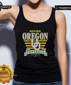 Premium Oregon Ducks Stripe Splash Tank Top featuring vibrant colors and team logo, perfect for game day or casual wear.