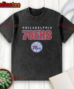 Premium Philadelphia 76ers Throwback Washed T-Shirt in vintage style, showcasing team logo and classic design.