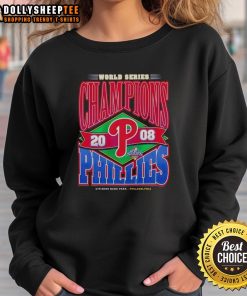 Premium Philadelphia Phillies Baseball World Series Champions 2008 vintage sweatshirt showcasing team logo and design.