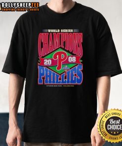 Premium Philadelphia Phillies Baseball World Series Champions 2008 vintage T-shirt featuring team logo and championship design.