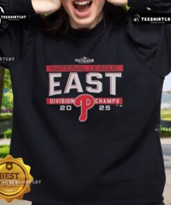 Premium Philadelphia Phillies MLB 2025 NL East Division Title postseason locker room sweatshirt for fans.
