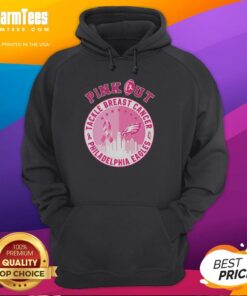Premium pink Philadelphia Eagles skyline hoodie to support breast cancer awareness and tackle the fight against cancer.