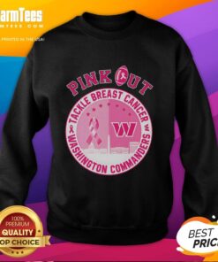 Premium pink Washington Commanders sweatshirt to support breast cancer awareness and show team spirit.