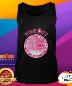 Premium pink Washington Commanders tank top to support breast cancer awareness.