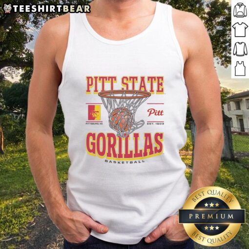 Premium Pittsburg State Gorillas Game Time tank top featuring vibrant colors and team logo, perfect for game day attire.