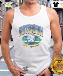 Premium Pittsburgh Panthers Vintage Arena Fade Tank Top showcasing team logo and stylish fade design for fans.
