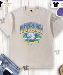 Alt Text: Premium Pittsburgh Panthers Vintage Arena Fade Washed T-Shirt featuring classic logo and soft fabric for ultimate comfort.