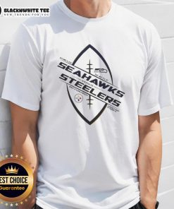 Premium Pittsburgh Steelers Vs Seattle Seahawks 2025 Gameday T-Shirt featuring team logos and vibrant colors for fans.