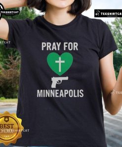 Premium Pray For Minneapolis Annunciation Catholic School Ladies Tee featuring a stylish design for school spirit.