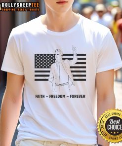 Premium R.I.P Charlie Kirk Freedom Is Not Free Flag T-Shirt featuring a bold design celebrating freedom and patriotism.