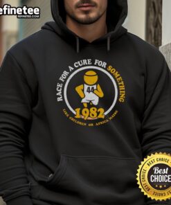 Premium Race For A Cure hoodie from 1982, featuring vibrant graphics supporting children's health initiatives in Africa.