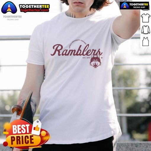 Premium Ramblers Script Logo T-Shirt featuring stylish design and comfortable fit, perfect for casual wear.