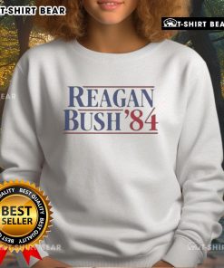 Premium Reagan Bush '84 Sweatshirt featuring vintage campaign graphics, perfect for political memorabilia collectors.
