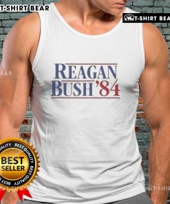 Premium Reagan Bush '84 tank top featuring vintage design, perfect for retro political enthusiasts and casual wear.
