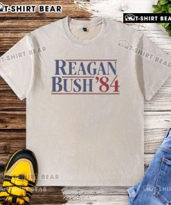 Premium Reagan Bush 84 washed t-shirt featuring vintage graphics and soft fabric for a classic political statement.