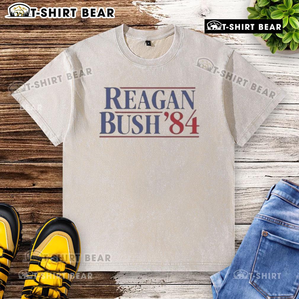 Premium Reagan Bush '84 Washed T Shirt Premium Reagan Bush 84 washed t-shirt featuring vintage graphics and soft fabric for a classic political statement.