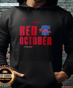 Alt Text: Premium Red October Philadelphia Phillies 2025 MLB Postseason Hoodie showcasing team spirit and style for fans.