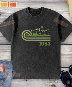 Premium Retro Vintage Forest Moon 1983 Washed T-Shirt featuring a classic design and soft fabric for a stylish look.