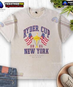Premium Ryder Cup Golf New York 2025 washed t-shirt featuring a stylish design for golf enthusiasts.