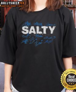 Premium Salty Detroit Lions Football Players Signature Ladies Tee showcasing team pride and stylish design.
