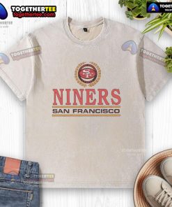 Premium San Francisco 49ers Crest Washed T-Shirt in red with logo, perfect for fans of NFL apparel and team spirit.