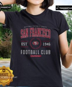 Alt Text: Premium San Francisco 49ers Football Club ladies tee featuring a stylish design perfect for fans and casual wear.