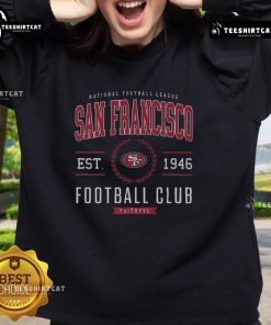 Alt Text: Premium San Francisco 49ers Football Club sweatshirt in red with logo, perfect for fans and game day wear.