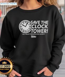 Premium Save The Clock Tower sweatshirt for Hill Valley Preservation Society, inspired by Back to the Future.