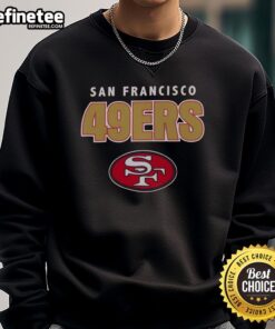 Alt Text: Premium Scarlet San Francisco 49ers Throwback Sweatshirt showcasing classic logo and vintage style for fans.