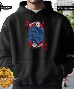 Premium Scary Michael Myers 31 Halloween Horror Card Hoodie featuring iconic design for spooky season fans.