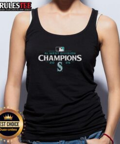 Premium Seattle Mariners 2025 AL West Division Champions logo tank top showcasing team pride and style.