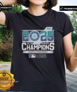 Premium Seattle Mariners 2025 MLB Postseason AL Division Series Champions ladies tee showcasing team pride and style.