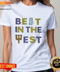 Premium Seattle Mariners Best in the West 2025 ladies tee featuring a stylish design for passionate fans.