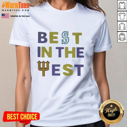 Premium Seattle Mariners Best in the West 2025 ladies tee featuring a stylish design for passionate fans.