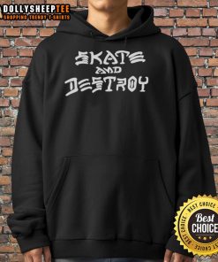 Premium Skate and Destroy New Hoodie in black, featuring bold graphic design, perfect for skateboarding enthusiasts.