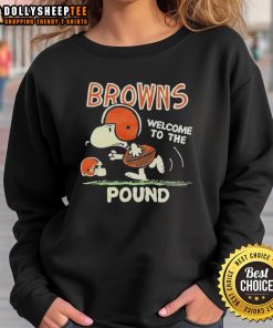 Premium Snoopy Browns Welcome to the Pound Sweatshirt featuring Snoopy in a stylish design, perfect for casual wear.