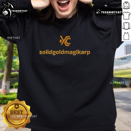 Alt Text: Premium Solid Gold Magikarp logo sweatshirt featuring a vibrant design, perfect for Pokmon fans and collectors.