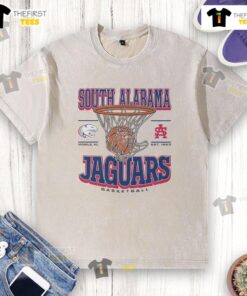 Premium South Alabama Jaguars Game Time Washed T-Shirt in navy blue, featuring team logo and comfortable fit for fans.