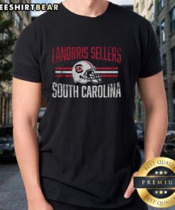 Premium South Carolina Gamecocks Football Lanorris Sellers Helmet Hero T-Shirt featuring vibrant team graphics.