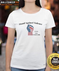 Premium Stand Against Violence Stand With Charlie Kirk ladies tee featuring a stylish design promoting unity and support.