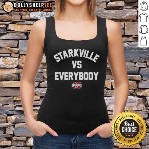 Stylish Premium Starkville Vs Everybody tank top featuring Mississippi State Bulldogs football logo for fans.