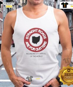 Premium Straight Roads Are For Quitters tank top featuring a stylish roundabout design, perfect for casual wear.