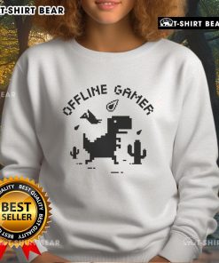 Premium T-Rex Dinosaur Game Offline Gamer Sweatshirt featuring a vibrant T-Rex graphic and cozy design for gamers.