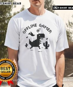 Premium T-Rex Dinosaur Game Offline Gamer T-Shirt featuring a playful T-Rex design, perfect for gaming enthusiasts.