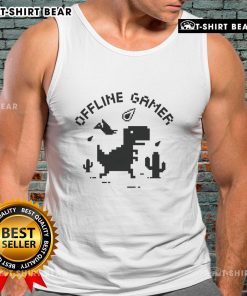 Premium T-Rex Dinosaur Game Offline Gamer Tank Top featuring a vibrant T-Rex graphic for gaming enthusiasts.